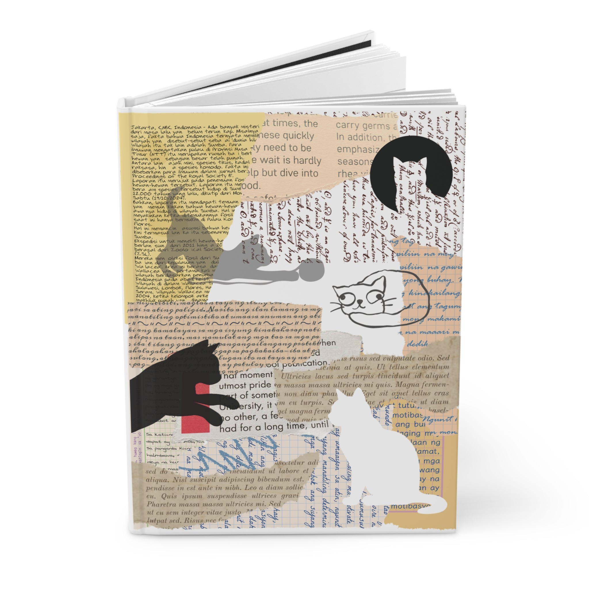 Collaged Cats Hardcover Journal